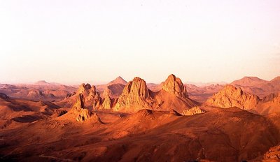 Sunset on the Hoggar mountains Algeria