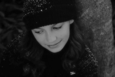 Portrait of girl in fake snow #2