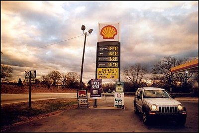 Shell Sign, Cloudy Day & SUV:  12 2003