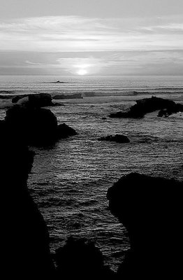The beach in black and white too