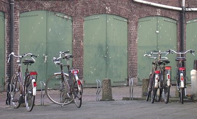 Parked bicycles