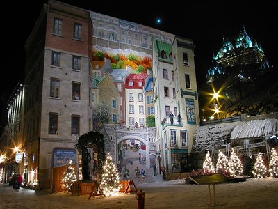 Winter scene photo : Art in Quebec city