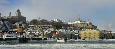 Winter scene photo of Place Royale in Quebec city - Canada.