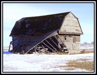Broken Down Prairie Barn, Alberta, Canada.