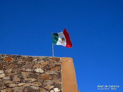 Mexican Flag in Real de Catorce