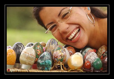 She and her eggs collection