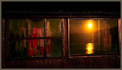 Shed in golden light.