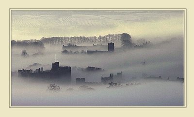 Alnwick Castle in the mist