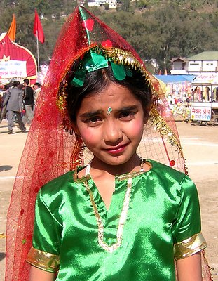 A school girl in Rajsthani Dress