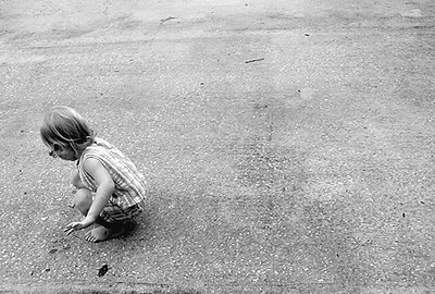 girl on the sidewalk