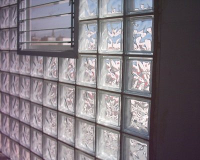 Glass window in a glass wall