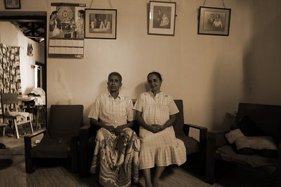 Couple in their home