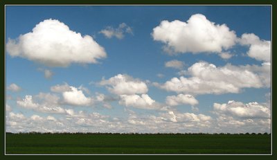 Minimal landscape with clouds