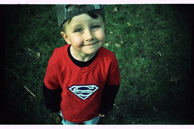 smiling little superman