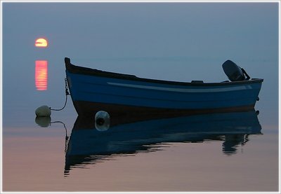 Sunrise in mist - 2. boat