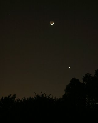 Moon and Venus over Dallas