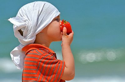 Simply..... MY SON With a TOMATO 