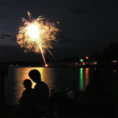 4th July reflection and silhouettes