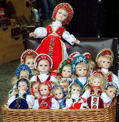Dolls in a basket