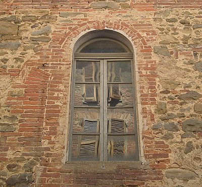 Reflections in an ancient window