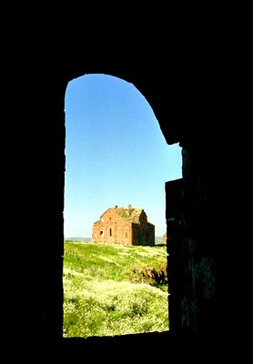 view on ancient church at Ani