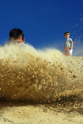 jumping off the dunes