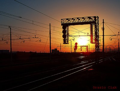 Sunrise in the rail station