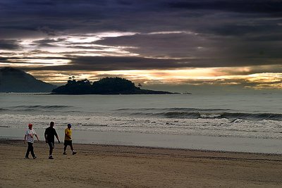 Walking at dusk