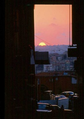 sunset on street