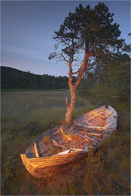 Old boat "painted" with 