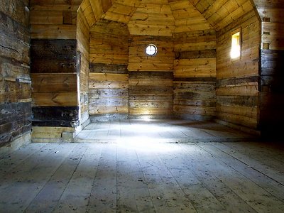 Inside of the old, wooden Orthodox Church.