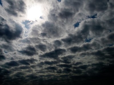 A kite against clouds...