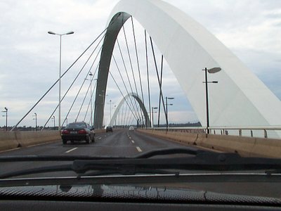 Car driving into JK bridge