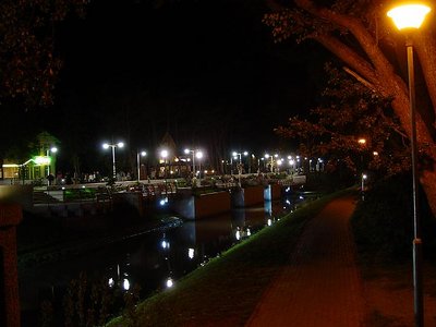 by the river