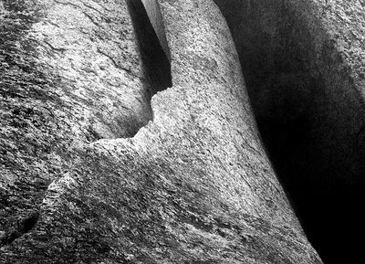water erosion against granite
