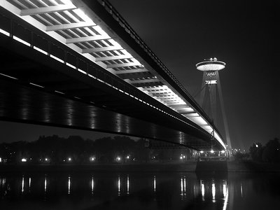 A night over Bratislava's New Bridge 