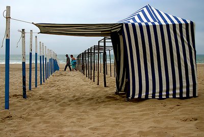 Blue and White Tent