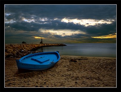 blue boat