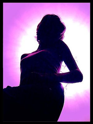 A woman in dark