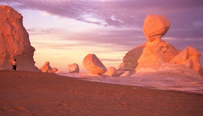 Sunset in the white desert