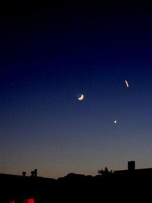 Moon, Venus, Plane