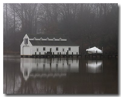 Severn River Boathouse - In Fog