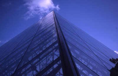 Looking through the Louvre pyramid