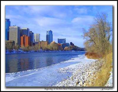 Begining of Bow River Winter Freeze Up