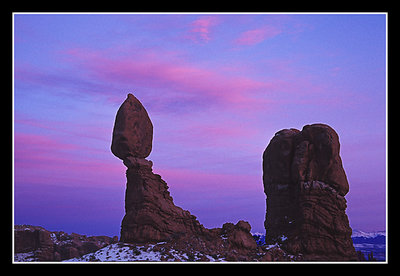 Balanced Rock at dusk