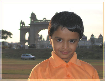 Posing Before Mysore Palace