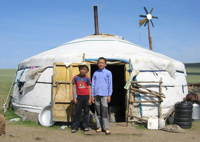 Mongolian Boys at Ger