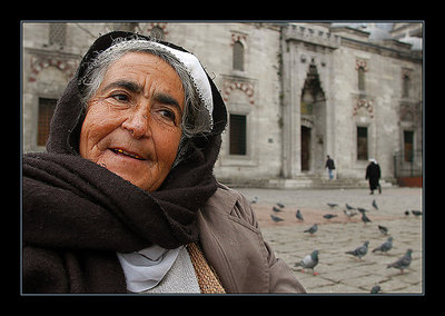 Lady and pigeons.....