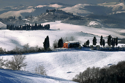 Snowing in Tuscany