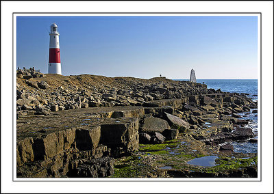 Rocks and lighthouse, Portland
